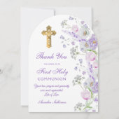 Lilac Fleurs Arc Premier Carte de remerciements Co (Dos)