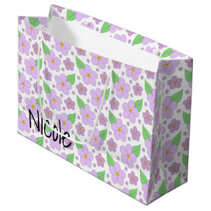 Lilac Fleurs Grand Sac Cadeau