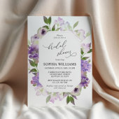 Lilac Fleurs violettes Invitation à la douche nupt