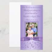 Lilac Floral 60e Mariage Carte photo de l'annivers (Devant / Derrière)