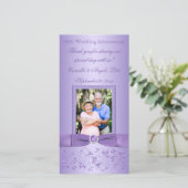 Lilac Floral 60e Mariage Carte photo de l'annivers (Debout devant)