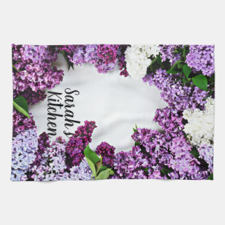 Lilac Floral Cuisine personnalisée Serviettes