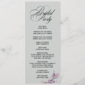 Lilac floral Elegant double side program card  Programma (Achterkant)