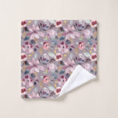 Lilac Floral Pattern Monogram  (Gant de toilette)