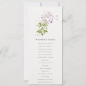 Lilac Floral Wreath Programme de mariage des chale (Dos)