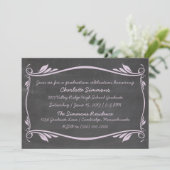 Lilac Flourish Chalkboard Invitation (Debout devant)
