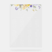 Lilac Flower, Yellow Flower, Wedding Seating Chart Acryl Bord (Voorkant)