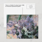 Lilac Flowers dans une fenêtre Carte postale Art (Devant / Derrière)