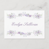 Lilac Flowers Flat Place Card (Voorkant)