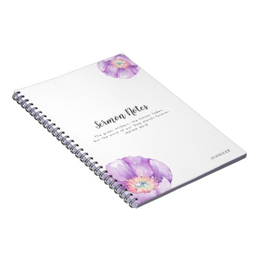 Lilac Flowers Journal des notes de sermon personna (Côté Droit)
