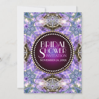 Lilac Geo Dragonfly Magische Trouw Bruiloft Uitnod Kaart