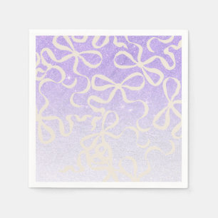 Lilac glitterser coquette strikdoek Baby Shower Servet