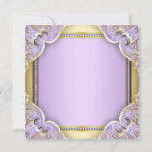 Lilac Gold Ethnic Princess Baby Shower Invitations (Dos)