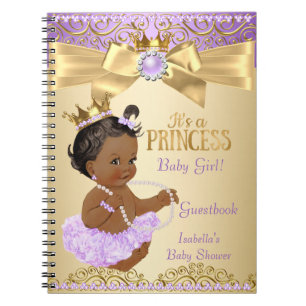 Lilac Gouden Ballerina Prinses Baby Shower Etnisch Notitieboek