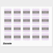 Lilac Grey Chevron Baby shower Favoriser Stickers (Feuille)