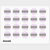 Lilac Grey Chevron Baby shower Favoriser Stickers (Feuille)