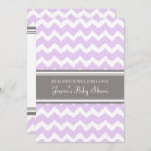 Lilac Grey Chevron Invitations Personnalisées De D (Devant / Derrière)