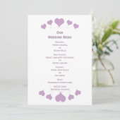 Lilac Hearts Design Wedding Menu (Staand voorkant)