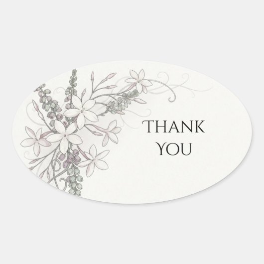 Lilac Hydrangea Bloemige Bedank Sticker (Voorkant)