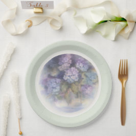 Lilac Hydrangea Watercolor Luncheon Napkin Papieren Bordje