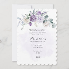 Lilac Infusie Bloemen Bruiloft Uitnodiging
