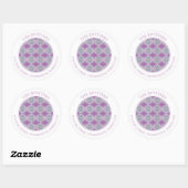 LILAC JACQUARD KNIT Étiquettes de adresse ronds (Feuille)
