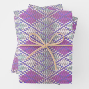LILAC JACQUARD KNIT papier à enveloppement plat