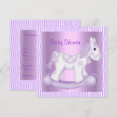 LILAC JOTTY ROCKING BABY SHOWER CHEVAL INVITATION (Devant / Derrière)