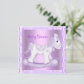 LILAC JOTTY ROCKING BABY SHOWER CHEVAL INVITATION (Debout devant)