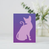 Lilac Kat op Paars Briefkaart (Staand voorkant)