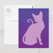 Lilac Kat op Paars Briefkaart (Voorkant / Achterkant)