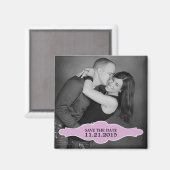 Lilac La Bon Vie Photo Save the Date Magnet (Recto/Verso)