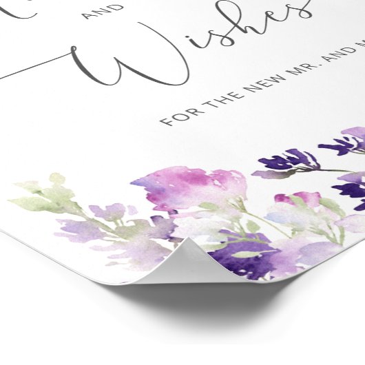 Lilac lavendel advies en wensen voor pasgetrouwden poster (Hoek)