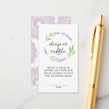Lilac Lavendel Kant Baby Shower Luier Raffle