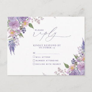 Lilac Lavendel Modern Bloemendesign Geen Menu RSVP