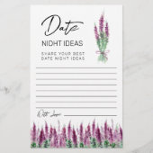 Lilac Lavender Date nidhth idées feuille papier (Devant)