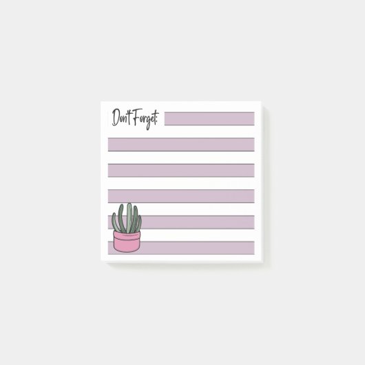 Lilac | Lined | Potted Succulent -  Post-it® Notes (Voorkant)
