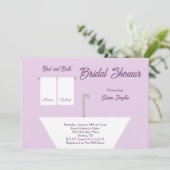 Lilac Lit et bain Douche nuptiale Invitation (Debout devant)