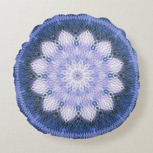 Lilac Lotus Dromende Mandala Ronde Kussen