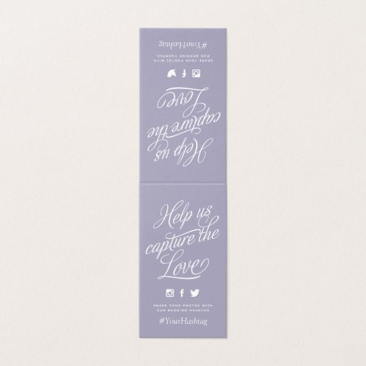 Lilac Mariage personnalisé Hashtag (Outside Unfolded)