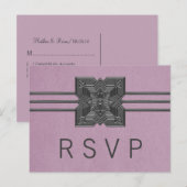 Lilac Medallion Bordure Carte postale RSVP (Devant / Derrière)