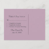 Lilac Medallion Bordure Carte postale RSVP (Dos)