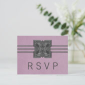 Lilac Medallion Bordure Carte postale RSVP (Debout devant)