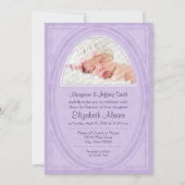 Lilac Ovals Invitation Baptême (Devant)