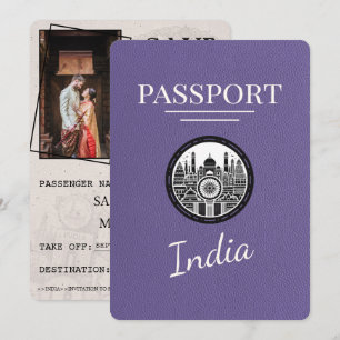 Lilac Paarse India Paspoort Save The Date