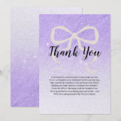 Lilac pailleté dégradé coquette bow Merci (Devant / Derrière)