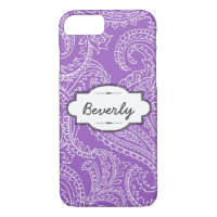 Lilac Paisley iPhone 7 à peine là Coque
