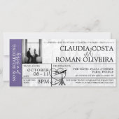 Lilac Paris Mariage Boarding Pass Invitation (Devant)