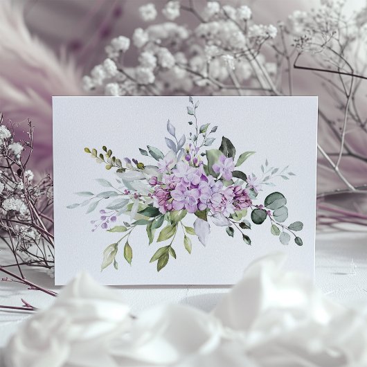 Lilac Pastel Floral Enregistrer la date Carte d'in