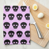 Lilac Pastel Goth Skulls Serviette de cuisine (Quart Plié)